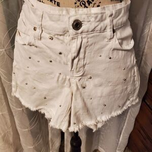 HYDRAULIC white embellished jean shorts sz 8
